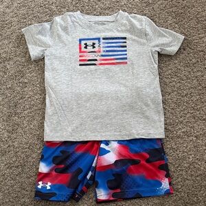 Under Armour Freedom Flag Toddler Boy set EUC-size 4T